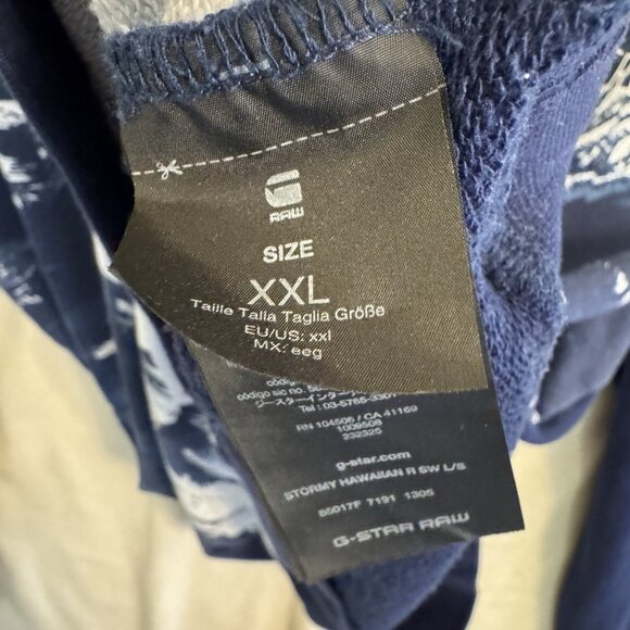 G-Star Raw Premium Sweater Stormy Hawaiian Pullover Sweatshirt XXL EUC pockets - Picture 6 of 10
